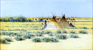  Henry F Farney Indian Encampment - Art Print