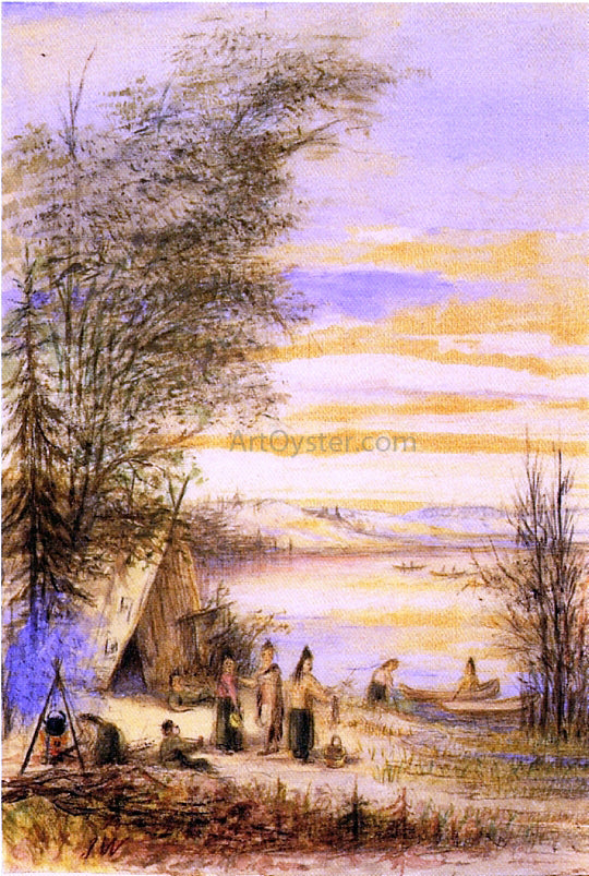  Juan Buckingham Wandesforde Indian Encampment by the Lake - Art Print