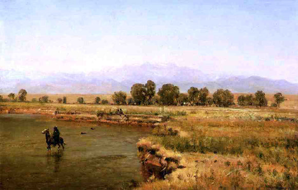  Thomas Worthington Whittredge Indian Encampment on the Platte River, Colorado - Art Print