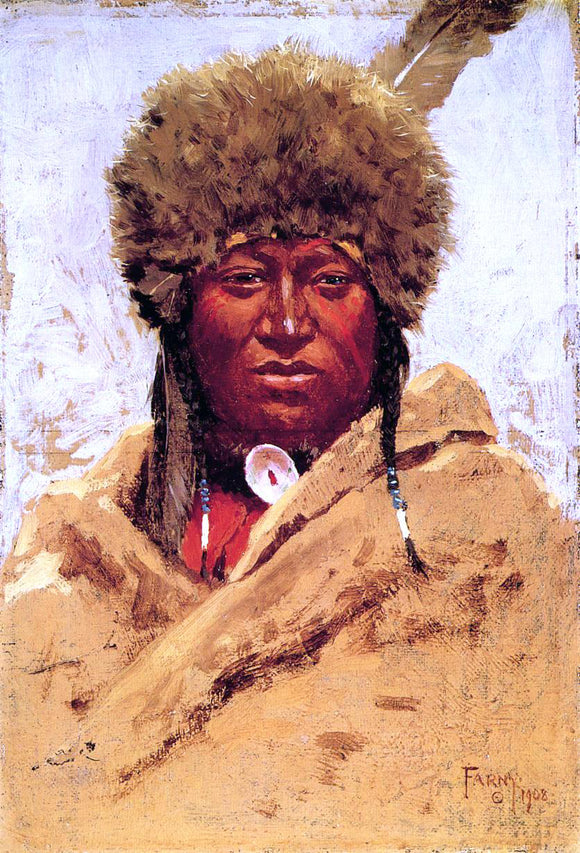  Henry F Farney Indian Head - Art Print