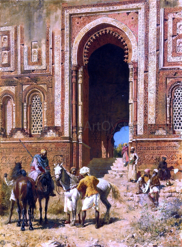  Edwin Lord Weeks Indian Horsemen at the Gateway of Alah-ou-din, Old Delhi - Art Print
