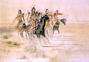  Charles Marion Russell Indian Hunt - Art Print