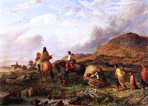  Seth Eastman Indian Mode of Transportation - Art Print