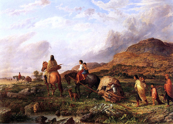  Seth Eastman Indian Mode of Transportation - Art Print