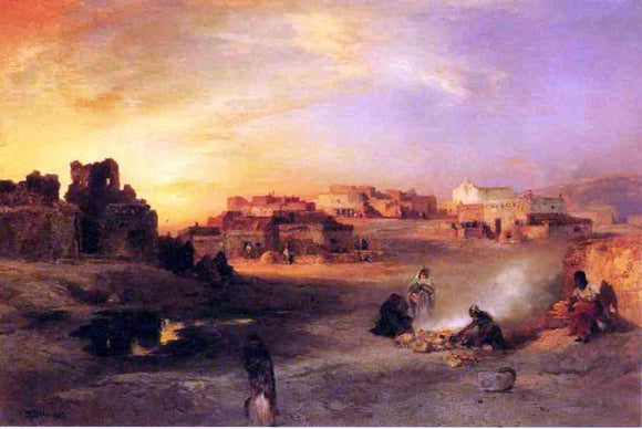  Thomas Moran Indian Pueblo, Laguna, New Mexico - Art Print