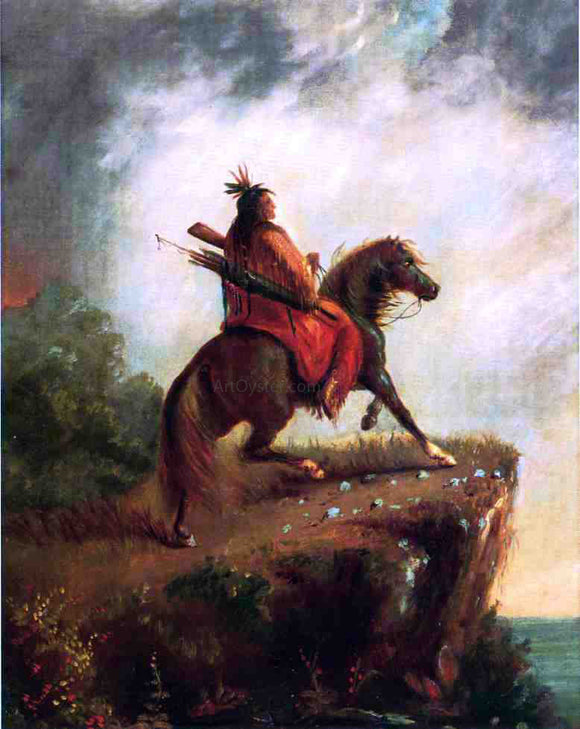 Alfred Jacob Miller Indian Scout on Horse Back - Art Print