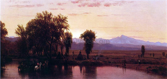  Thomas Worthington Whittredge Indians Crossing the Platte River - Art Print