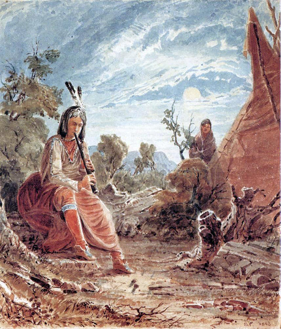  Seth Eastman Indians in Camp - Art Print