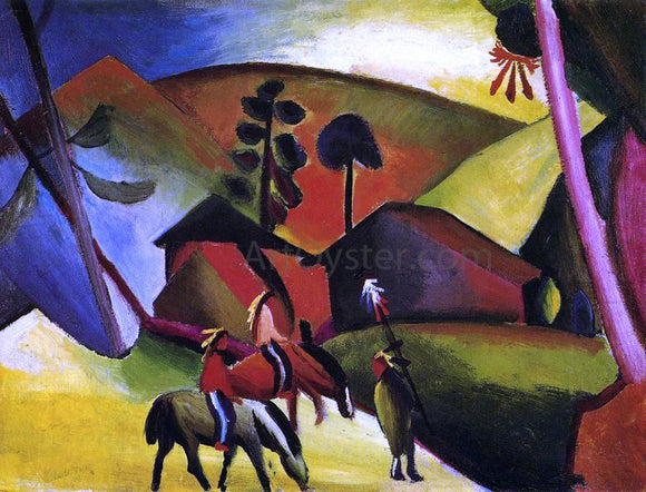  August Macke Indians on Horses - Art Print