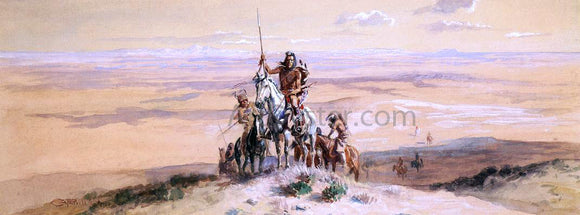  Charles Marion Russell Indians on Plains - Art Print