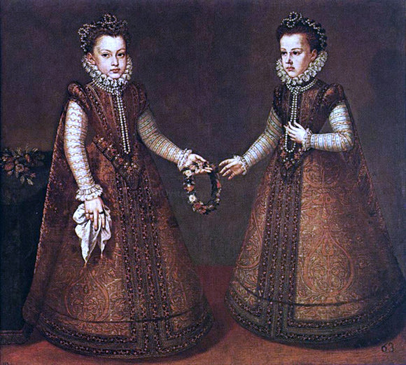  Alonso Sanchez Coello Infantas Isabel Clara Eugenia and Catalina Micaela - Art Print