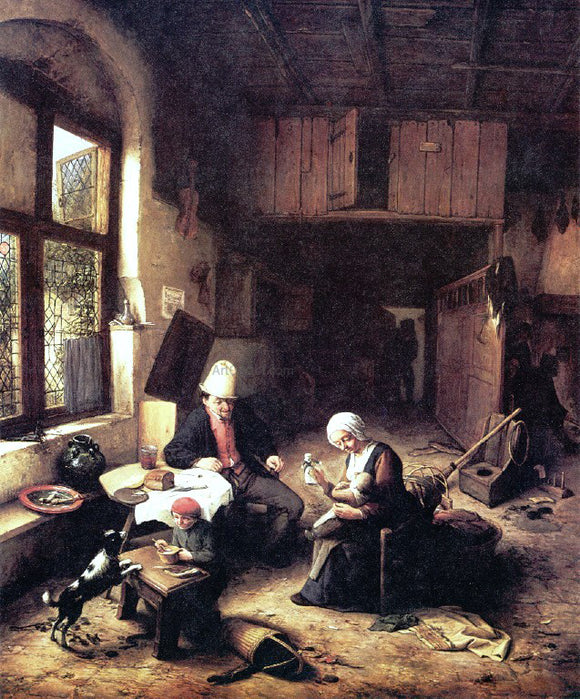  Adriaen Van Ostade Inside a Peasant's Cottage - Art Print