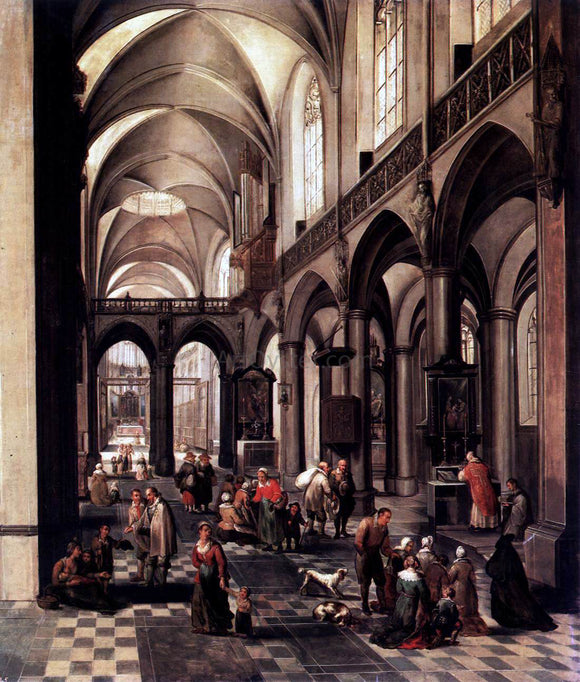  The Elder Peeter Neeffs Interior of a Flemish Church - Art Print