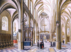  Bartholomeus Van Bassen Interior of a Gothic Cathedral - Art Print