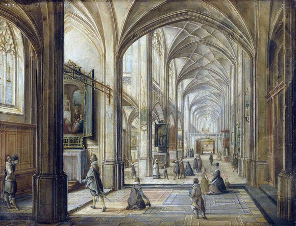  The Younger Hendrick Van  Steenwyck Interior of a Gothic Church - Art Print