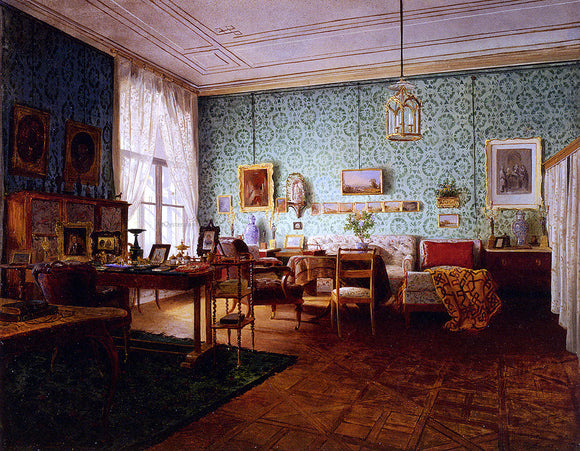  Eduard Ritter Interior of a Living Room - Art Print