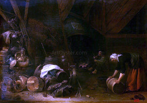  Herman Saftleven Interior of a Peasant Hut - Art Print