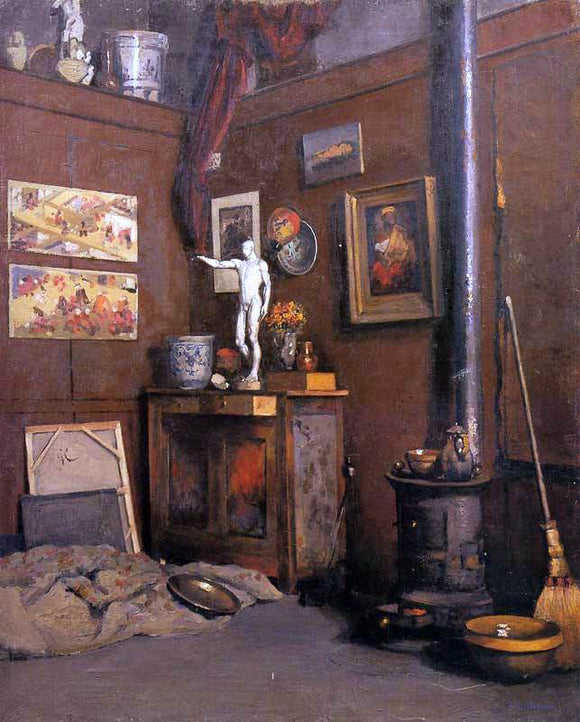  Gustave Caillebotte Interior of a Studio with Stove - Art Print