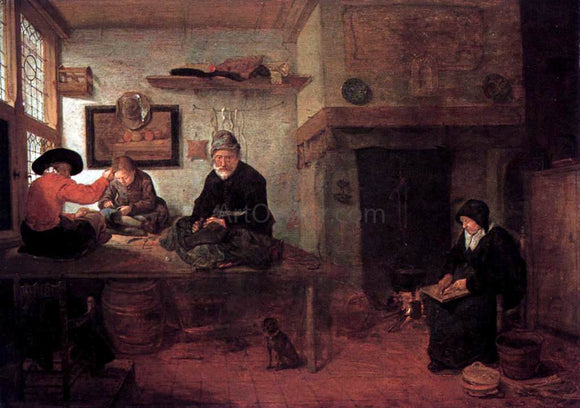  Quiringh Van Brekelenkam Interior of a Tailor's Shop - Art Print