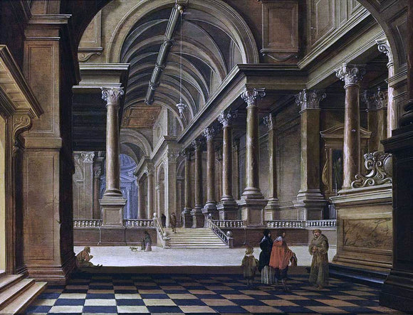  Bartholomeus Van Bassen Interior of an Imaginary Church - Art Print