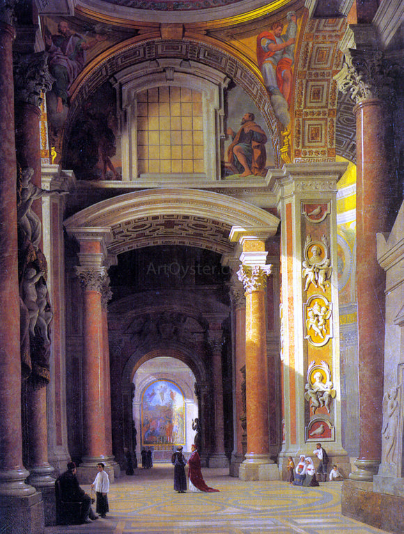  Heinrich Hansen Interior of St. Peters, Rome - Art Print