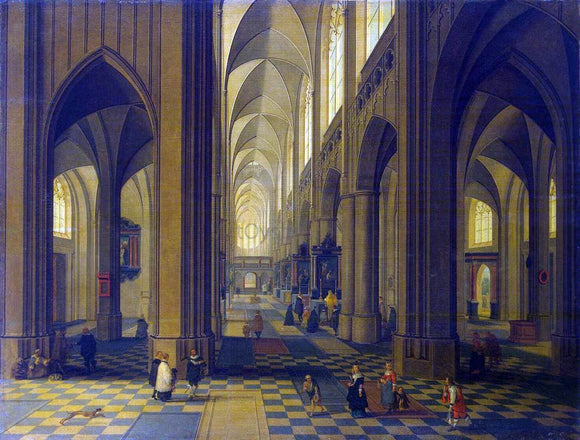  The Younger Peeter Neeffs Interior of the Antwerp Cathedral - Art Print
