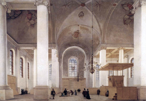  Pieter Jansz Saenredam Interior of the Church of St Anne in Haarlem - Art Print