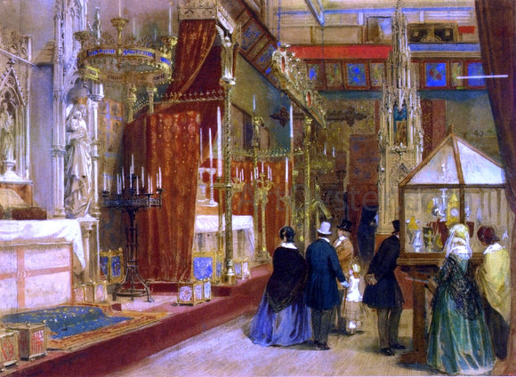  Louis Hague Interior of the Great Exhibition: The Medieval Court - Art Print
