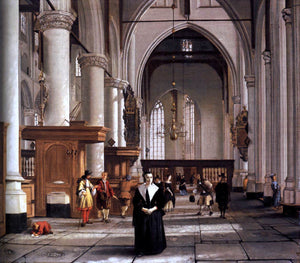  Cornelis De Man Interior of the Laurenskerk, Rotterdam - Art Print