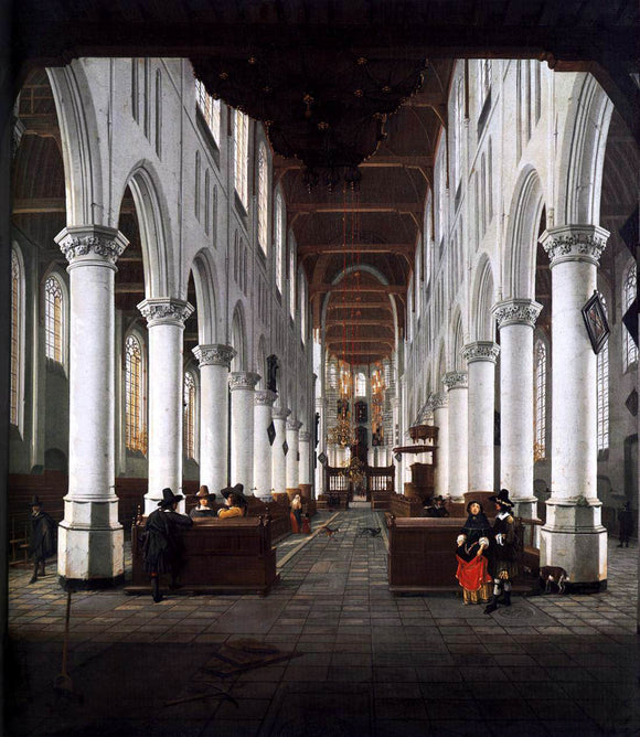  Hendrick Cornelisz Van Vliet Interior of the Nieuwe Kerk, Delft, from beneath the Organ Loft at the Western Entrance - Art Print