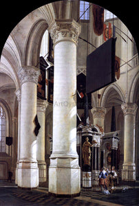  Gerard Houckgeest Interior of the Nieuwe Kerk, Delft, with the Tomb of William the Silent - Art Print