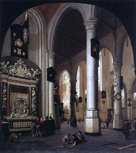  Hendrick Cornelisz Van Vliet Interior of the Oude Kerk, Delft, with the Tomb of Admiral Tromp - Art Print