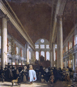  Emanuel De Witte Interior of the Portuguese Synagogue in Amsterdam - Art Print