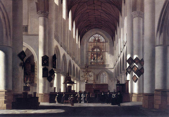  Job Adriaensz Berckheyde Interior of the St Bavo in Haarlem - Art Print