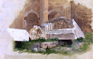  Frederic Edwin Church Interior of the Temple of Bacchus, Baalbek, Syria - Art Print
