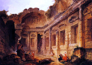  Hubert Robert Interior of the Temple of Diana at Nimes - Art Print