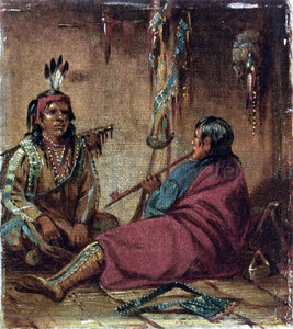  John Mix Stanley Interior of Wigwam - Art Print