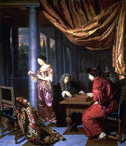  Frans Van Mieris Interior with Figures Playing Tric Trac - Art Print