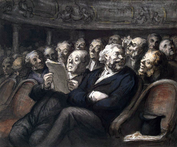  Honore Daumier Intermission at the Comedie Francaise - Art Print