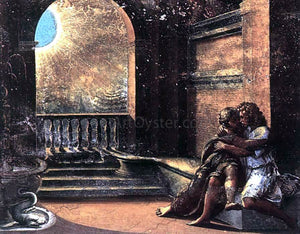  Raphael Isaac and Rebecca Spied upon by Abimelech (Loggia on the Second Floor, Palazzi Pontifici, Vatican) - Art Print