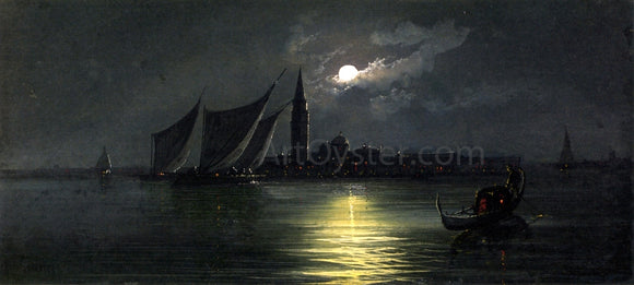  Girolamo Gianni Isola di San Giurgio, Venice by Moon - Art Print