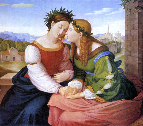  Johann Friedrich Overbeck Italia and Germania - Art Print