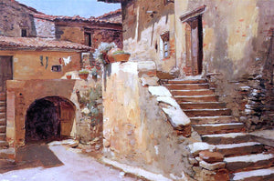  Frank Duveneck An Italian Courtyard - Art Print