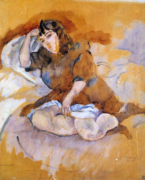  Jules Pascin Italian Girl, Seated - Art Print