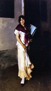  John Singer Sargent Italian Girl with Fan (also known as Venetian Girl with a Fan) - Art Print