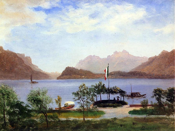  Albert Bierstadt Italian Lake Scene - Art Print