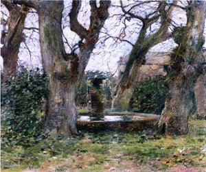  Theodore Robinson Italian Landscape with a Fountain - Art Print