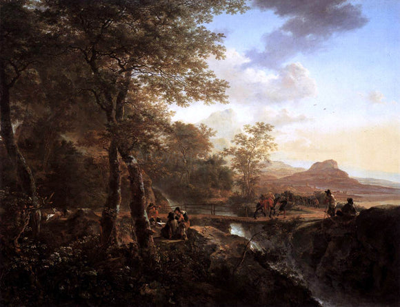  Jan Both Italian Landscape with Draughtsman - Art Print