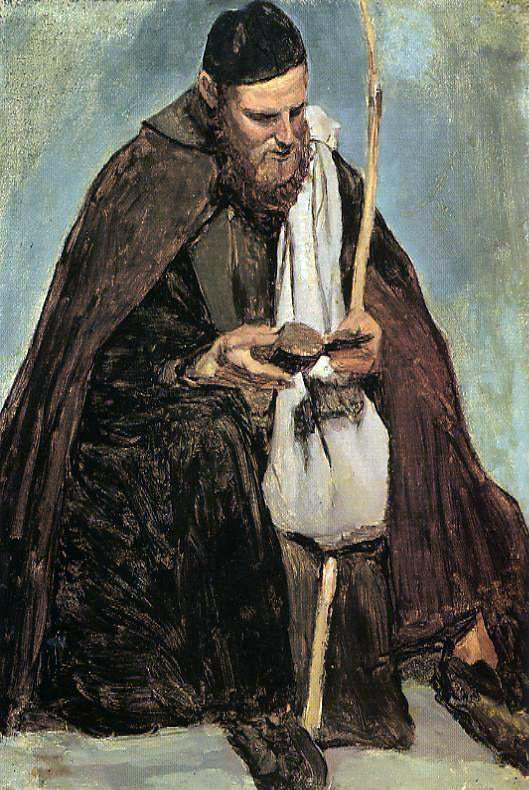  Jean-Baptiste-Camille Corot Italian Monk Reading - Art Print