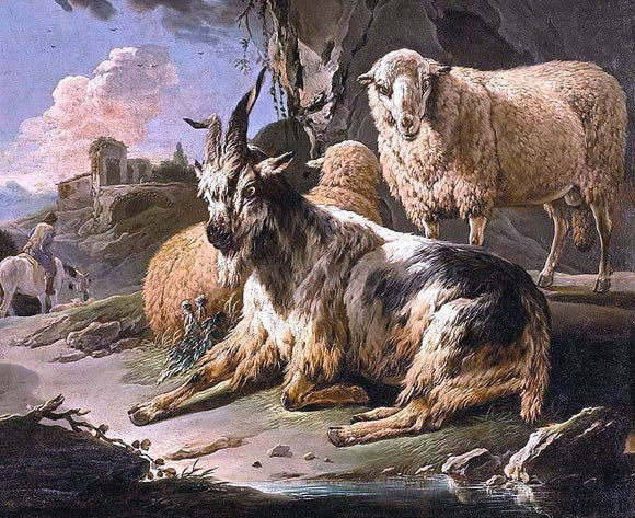  Philipp Peter Roos Italianate Landscape with a Goat and Sheep - Art Print